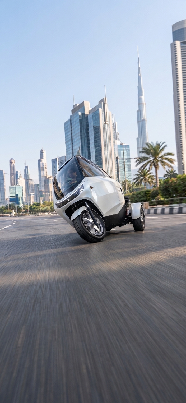 Single Passenger Taxi concept on a Dubai highway